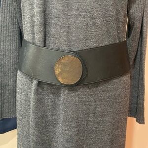 Catherine Malandrino Black Wide Leather Belt S